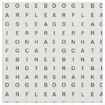 Word Search (Animals) White