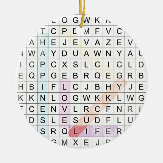Word Search Ceramic Ornament (Front)