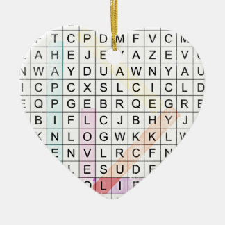 Word Search Ceramic Ornament