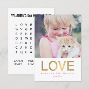 Word Search Game Photo Classroom Valentines Invitation