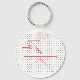Word Search Geek Keychain