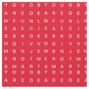 Word Search (Inspirational) red Fabric