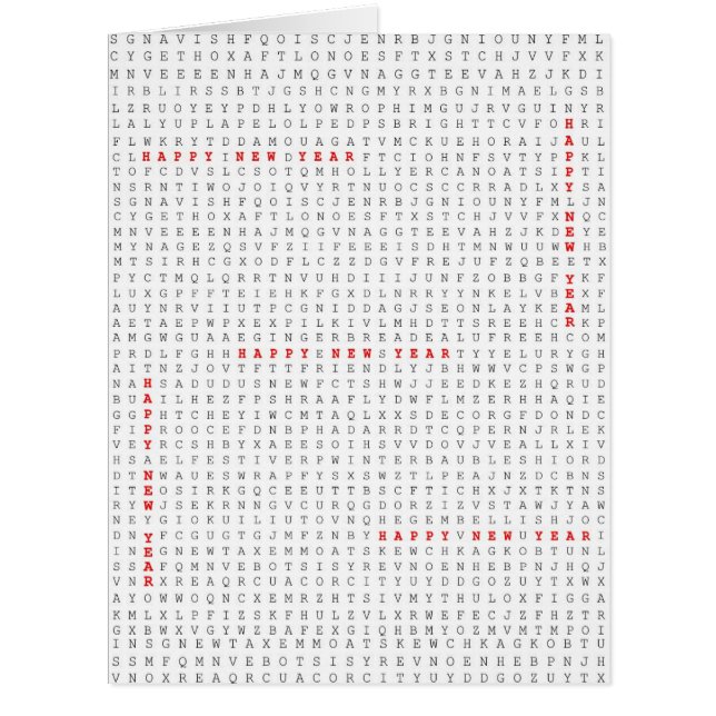 Word Search Puzzle Happy New Year (Front)