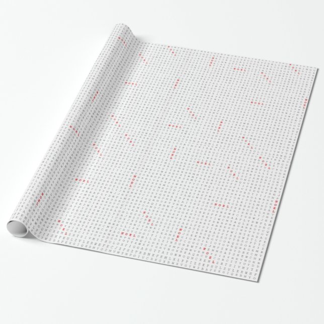 Word Search Puzzle NOEL Wrapping Paper (Unrolled)