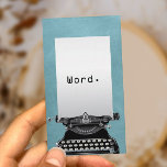 "Word." Vintage Typewriter Turquoise Writer Business Card<br><div class="desc">"Word." Vintage Typewriter Turquoise Writer/Editor Business Card.</div>