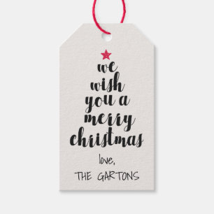 Worded Christmas Tree Personalized Gift Tags