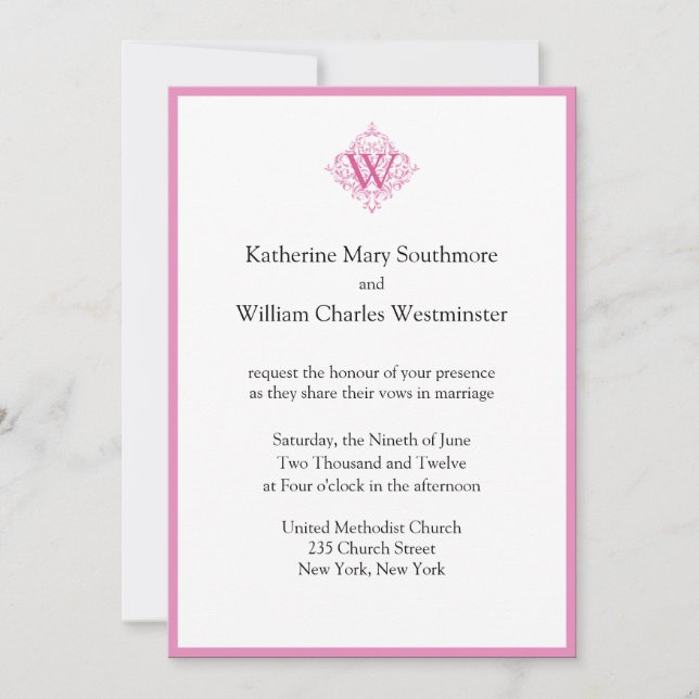 Wording For Wedding Invitations (Front)