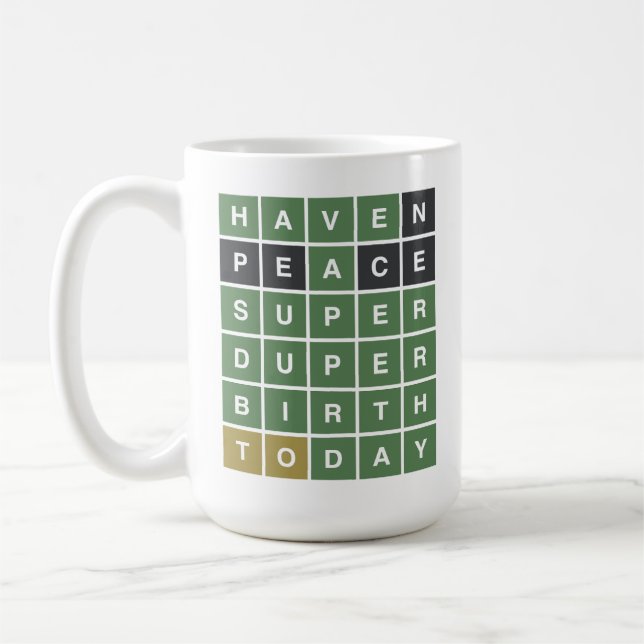 WORDLE Birthday. Have A Super Duper Birthday. Coffee Mug (Left)