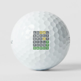 Wordle Happy Father's Day Shirt for Dad Golf Balls