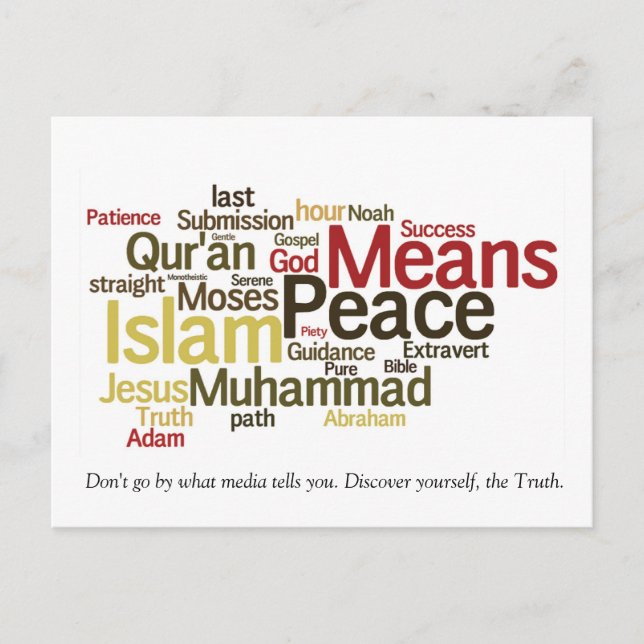 wordle-islam dawah postcard (Front)