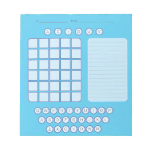 Wordle Scratch Pad Notepad - Blue