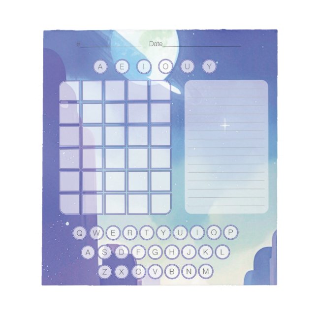 Wordle Scratch Pad Notepad - Space Violet (Front)