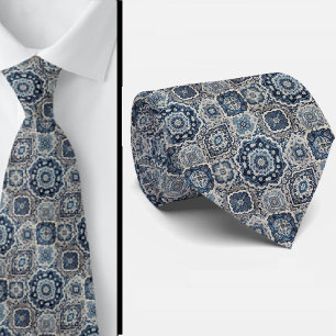 Wordly Luxury Businessman   Blue Morrocan Tile Tie