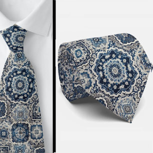 Wordly Luxury Businessman   Blue Morrocan Tile Tie