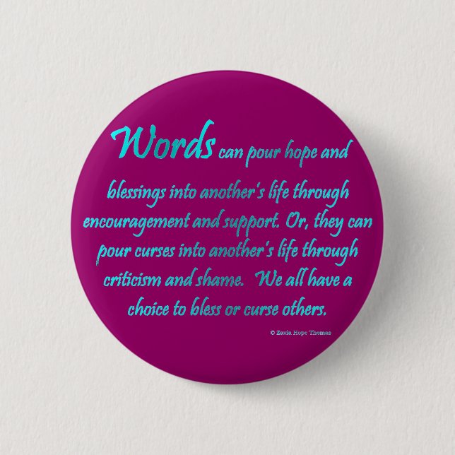 words 2 inch round button (Front)