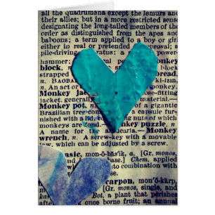 Words and Hearts Abstract Collage, All Occasion