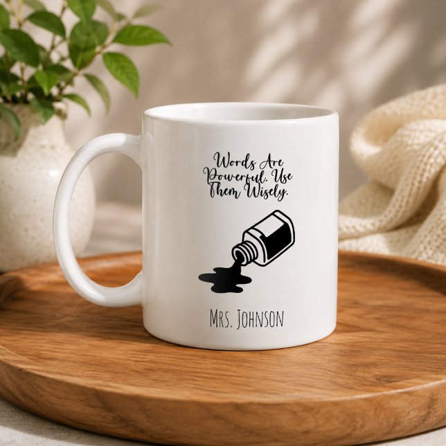 Words Are Powerful Use Them Wisely Literacy Quote Coffee Mug (Creator Uploaded)