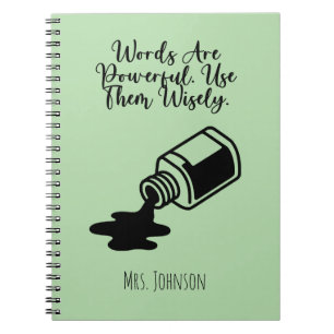 Words Are Powerful Use Them Wisely Literacy Quote Notebook