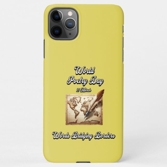 Words Bridging Borders. World Poetry Day iPhone Case (Back)