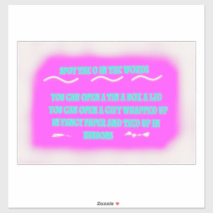 Words design for kids education colors pink