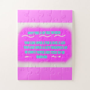 Words design for kids education colours pink jigsaw puzzle