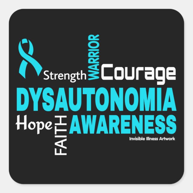 Words...Dysautonomia Square Sticker (Front)