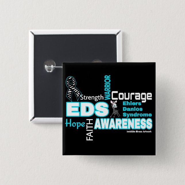 Words...EDS 2 Inch Square Button (Front & Back)