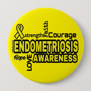 Words...Endometriosis 4 Inch Round Button