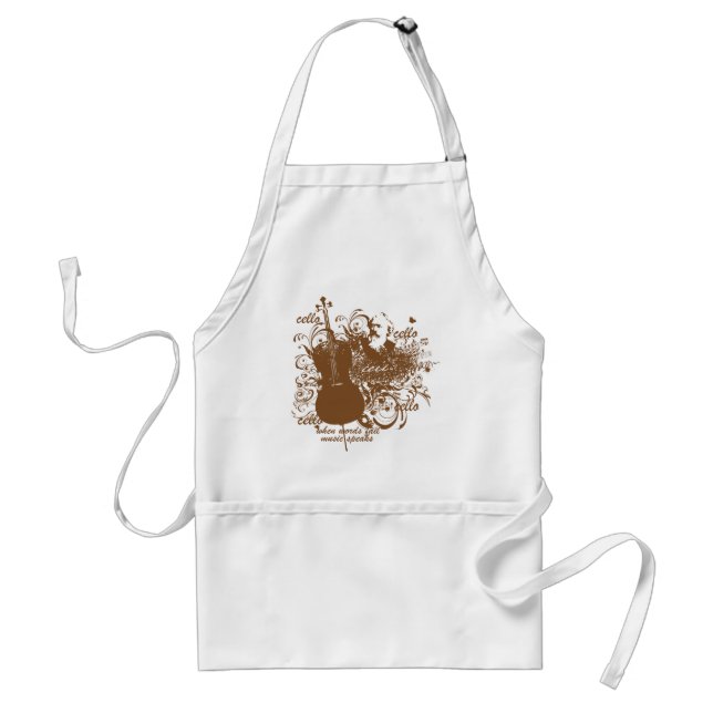 Words Fail Music Speaks Cello Musician Standard Apron (Front)