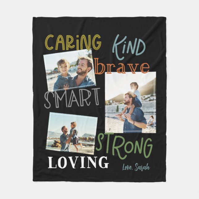Words for Dad Fleece Blanket (Front)