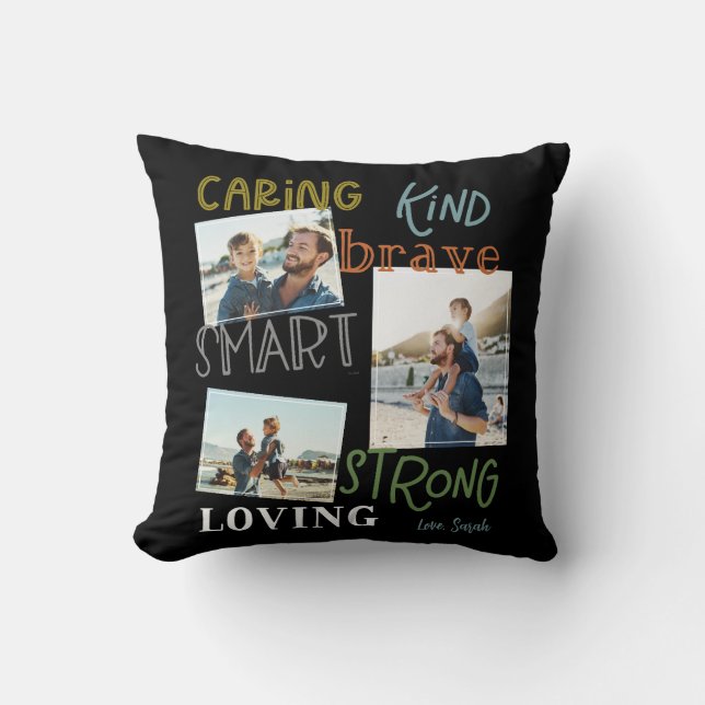 Words for Dad Throw Pillow (Front)