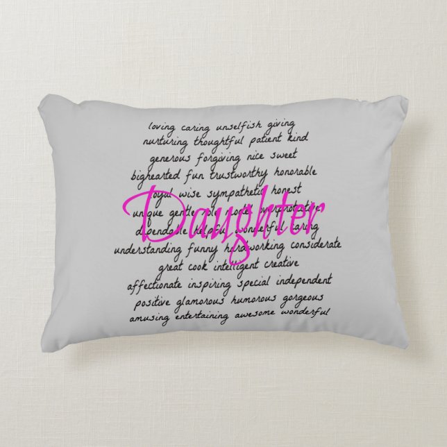Words for Daughter Decorative Pillow (Front)