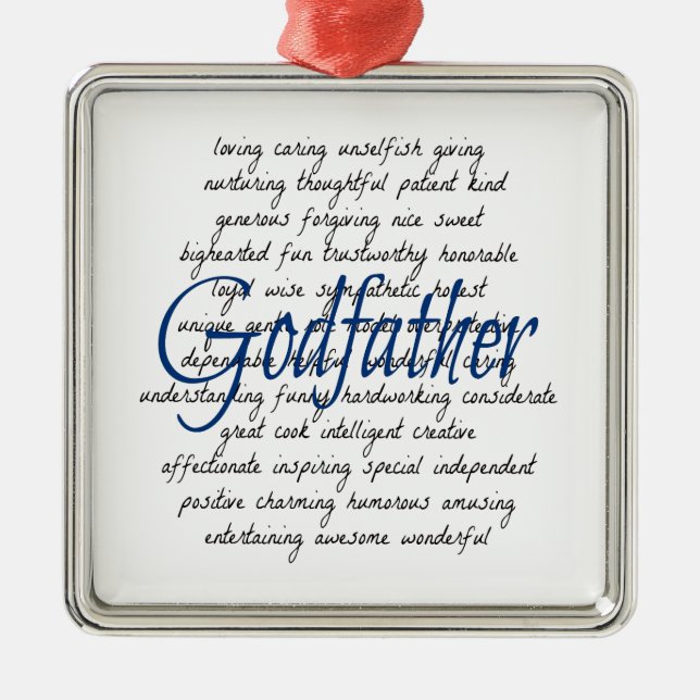 Words for Godfather Metal Ornament (Front)