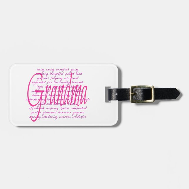 Words For Grandma Luggage Tag (Front Horizontal)