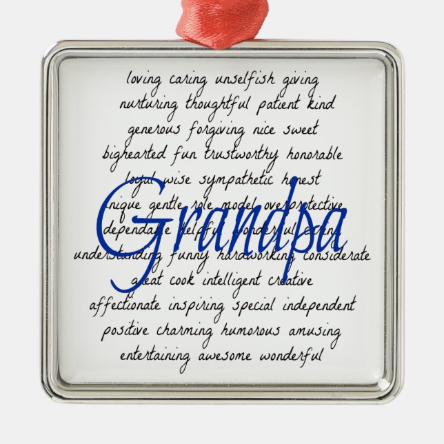 Words for Grandpa Metal Ornament (Front)
