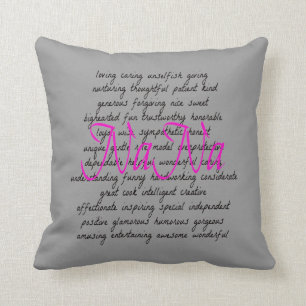 Words for NaNa Throw Pillow
