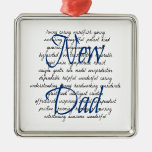 Words for New Dad Metal Ornament
