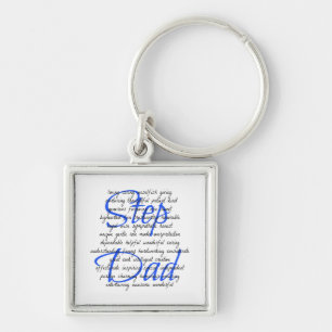 Words for Step Dad Keychain