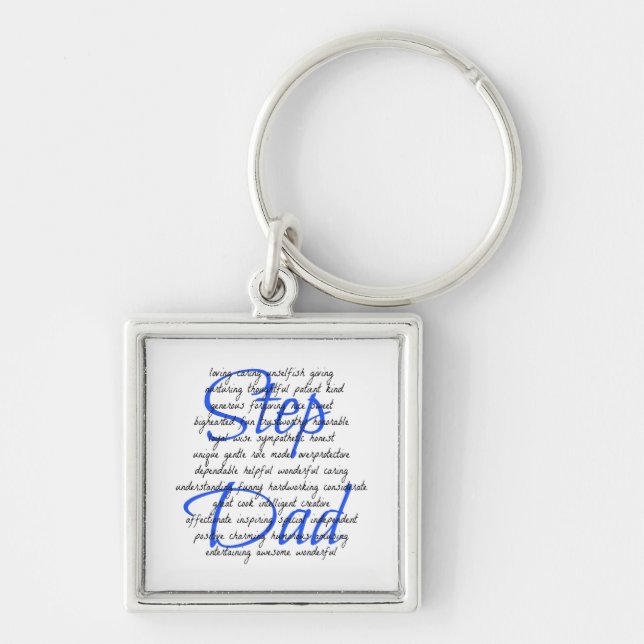 Words for Step Dad Keychain (Front)
