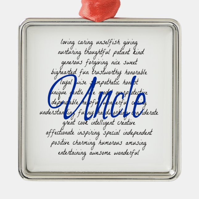 Words for Uncle Metal Ornament (Front)