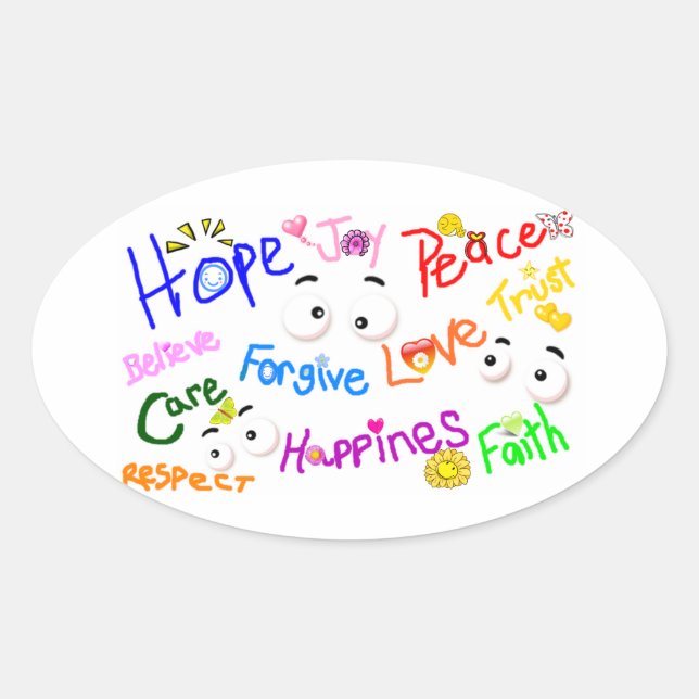 Words from the heart_ oval sticker (Front)