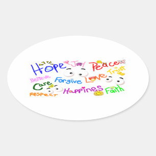 Words from the heart_ oval sticker