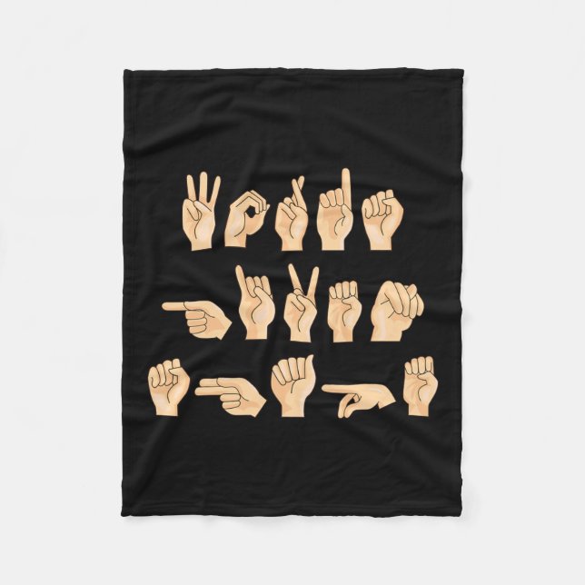 Words Given Shape American Sign Language 1  Fleece Blanket (Front)
