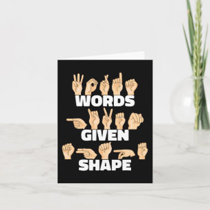 Words given shape ASL American Sign Language Card
