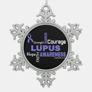 Words...Lupus Snowflake Pewter Christmas Ornament