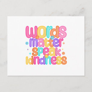 Words Matter Speak Kindness Colourful Positive Mes Enclosure Card
