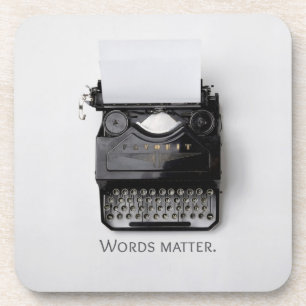 Words Matter Typewriter Coaster
