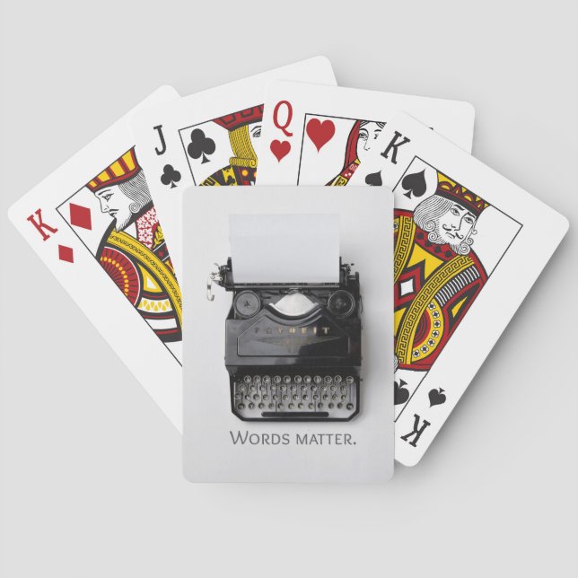 Words Matter Typewriter Playing Cards (Back)