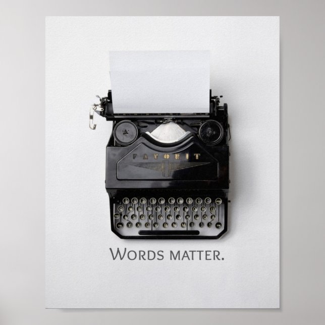Words Matter Typewriter Poster (Front)