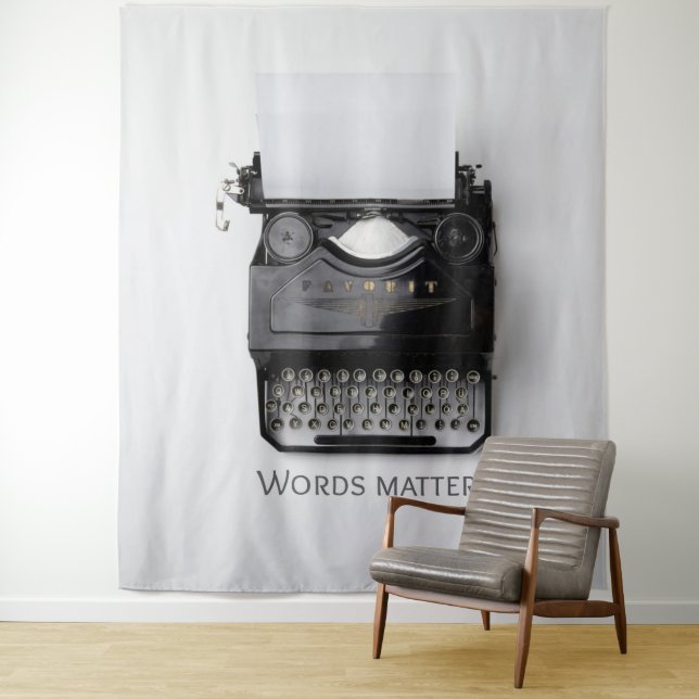 Words Matter Typewriter Tapestry (In Situ)